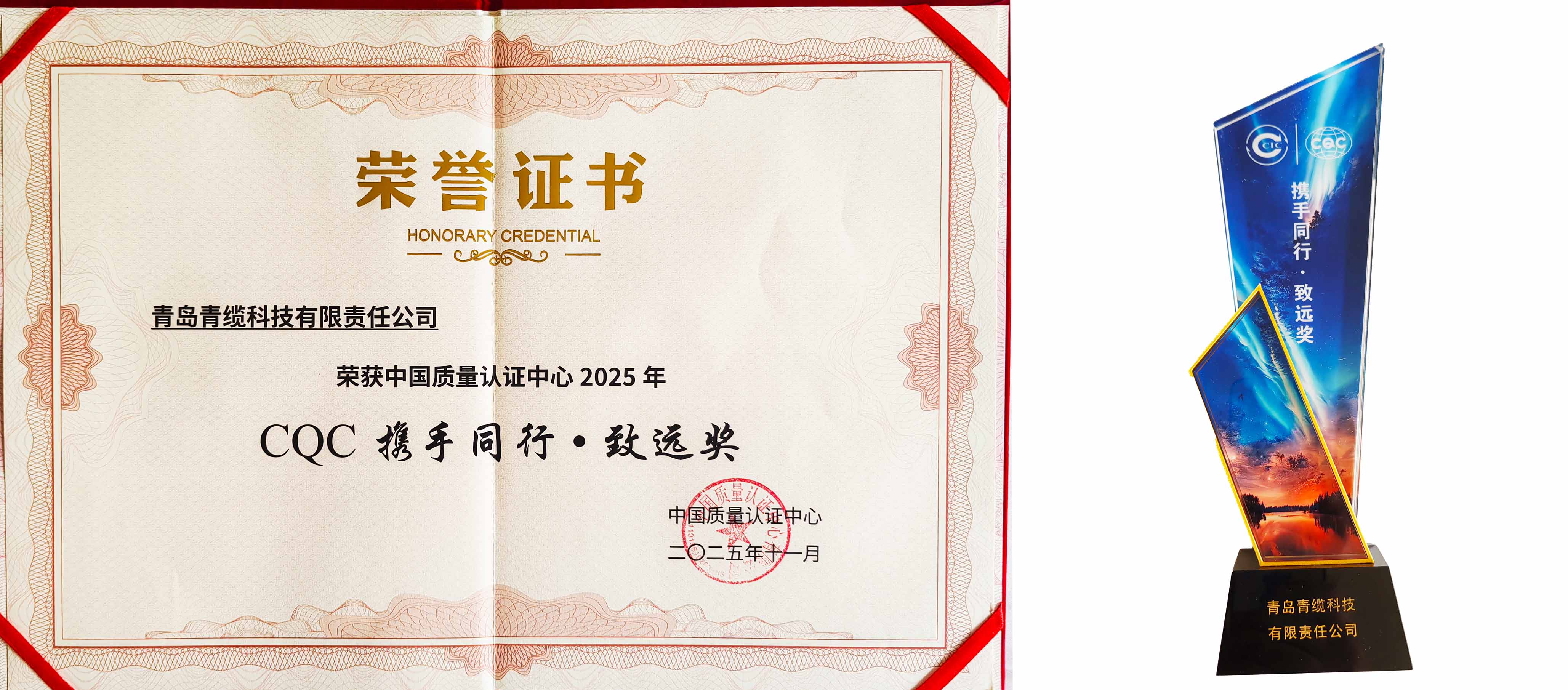 聚焦前沿，共話品質(zhì) | 青纜榮獲CQC攜手同行·致遠獎(圖3)